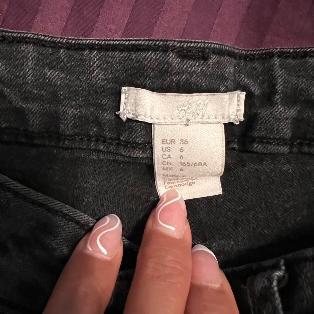 Black jean shorts